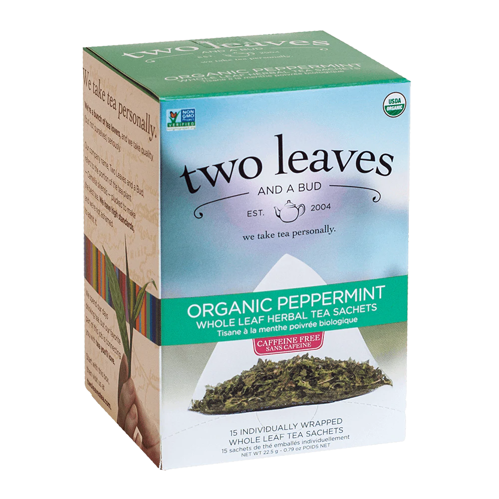 Two Leaves &amp; A Bud Organic Peppermint Tea 25ct