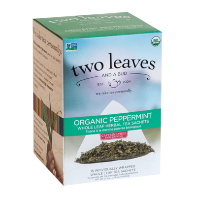 Two Leaves & A Bud Organic Peppermint Tea 25ct
