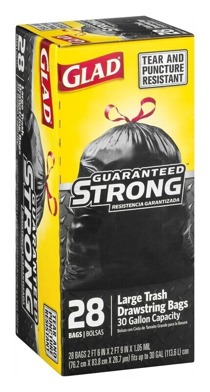 Glad Drawstring Trash 30 Gallon 28ct