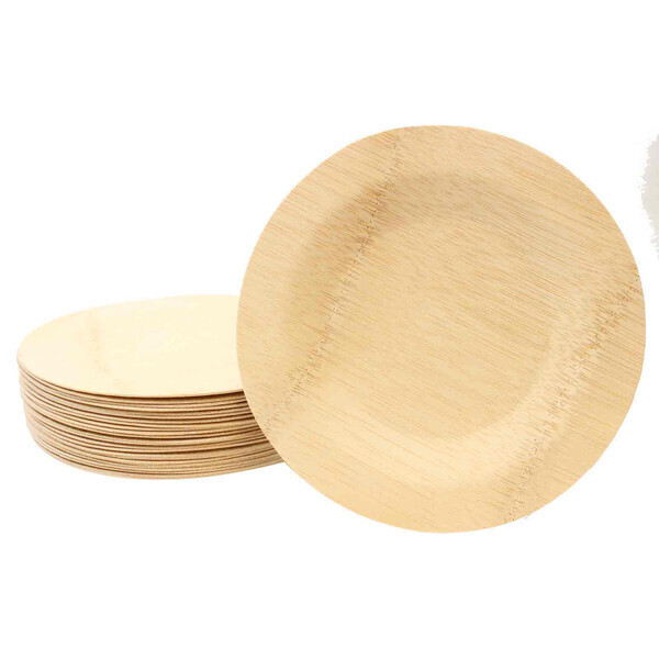 Tablecraft Bamboo 7" Round Plates