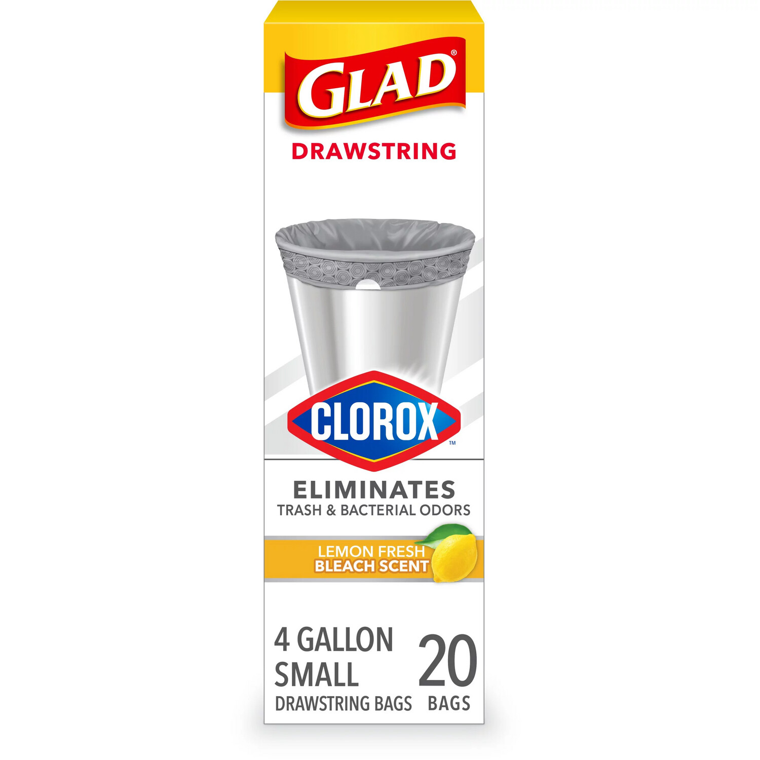 Glad Drawstring Small Garbage 4 Gallon.