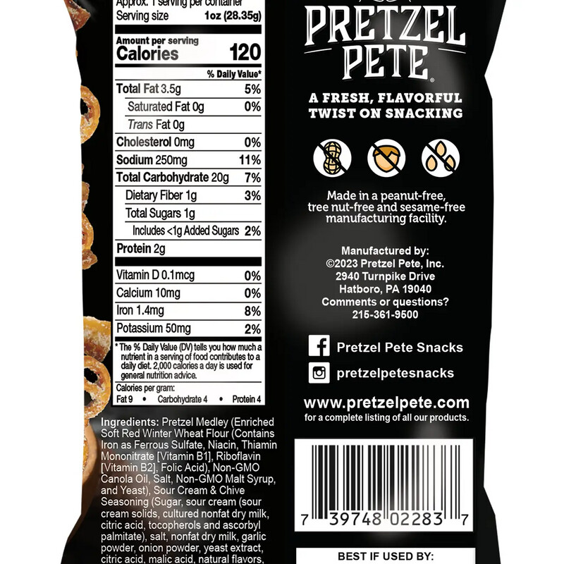 Pretzel Pete Sour Cream &amp; Chive Medley 1 oz