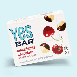 YES Bar Macadamia Cherry Chocolate Gourmet Plant Based Bar