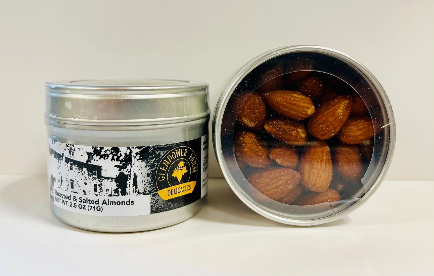 Glendower Farm Roasted Salted Almonds 2.5oz Tin