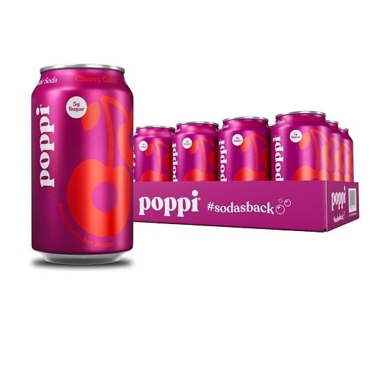 Poppi Prebiotic Cherry Cola 12 oz Cans (Shelf Stable)