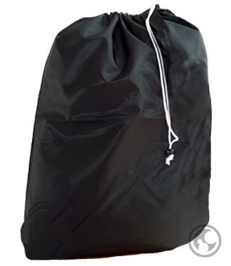 Laundry Bag: Nylon Drawstring Black 24X36