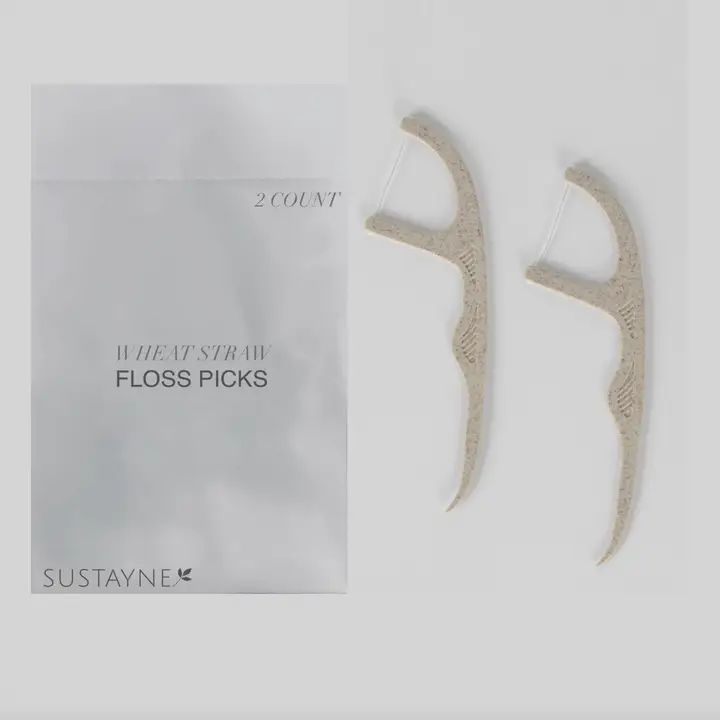 Sustayne Compostible Wheat Floss Picks 2ct