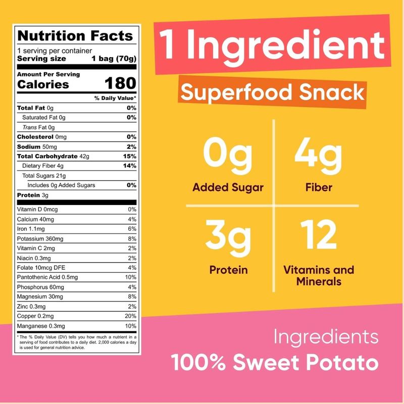 Yammy Dried Sweet Potato Sticks 2.5 oz