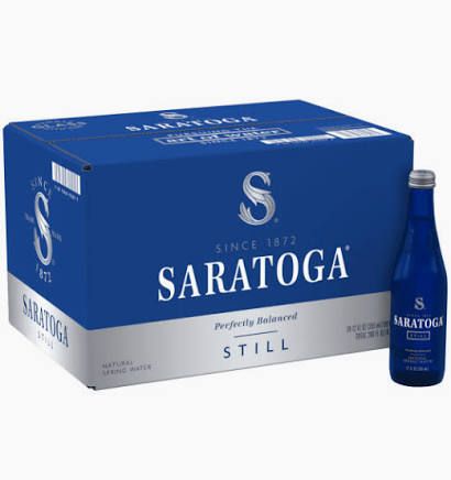 Saratoga Springs Flat Water 12 oz Glass