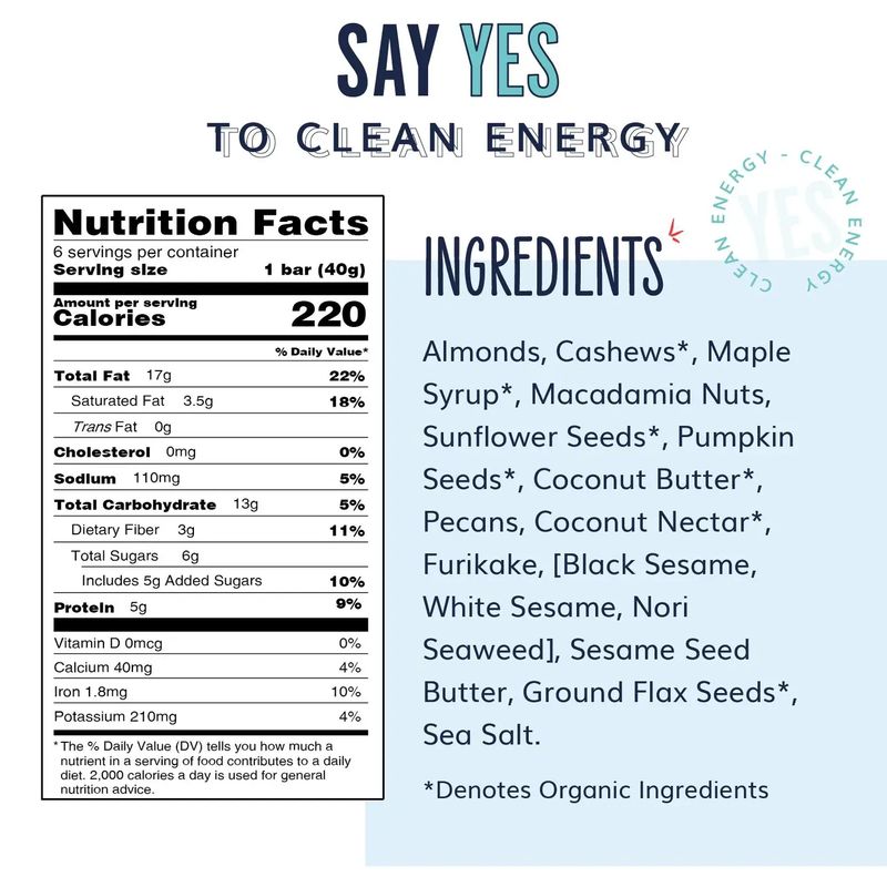 YES Bar Black Sesame Sea Salt 1.4 oz