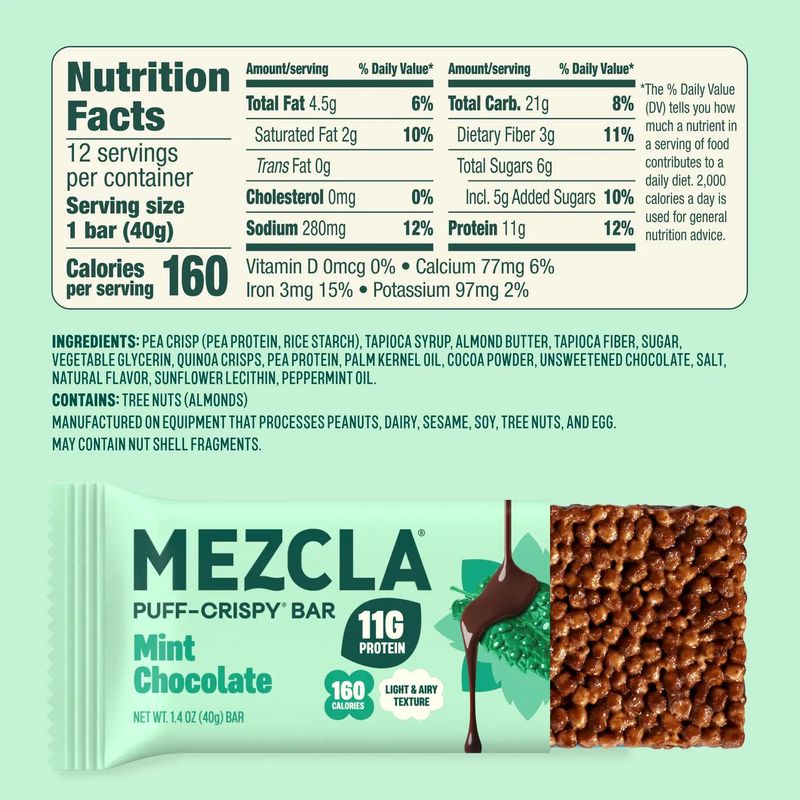 Mezcla Bar Mint Chocolate 1.4 oz