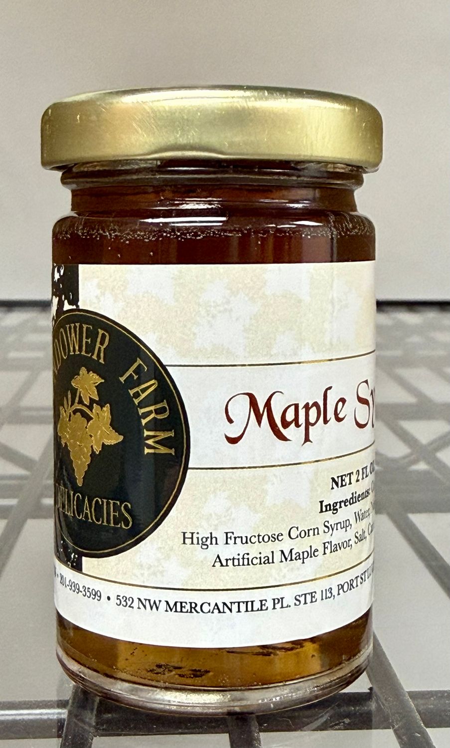 Glendower Farm Maple Syrup 2 oz Glass