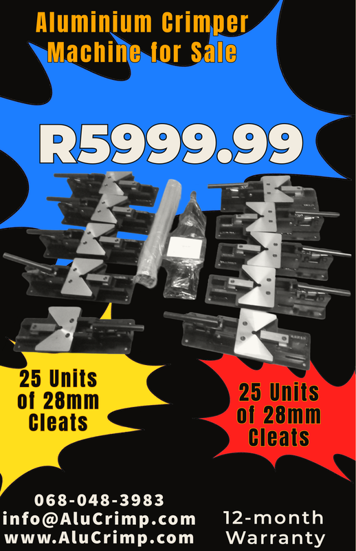 Aluminium Crimping Machine Price in South Africa plus Free 50 Aluminium Window Corner Cleats