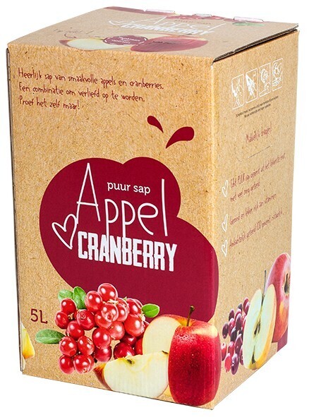 Vereecken saptap appel/cranberry 5 Liter