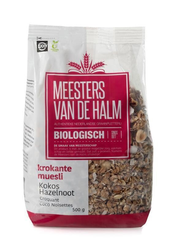 Meesters van de Halm krokante muesli kokos hazelnoot