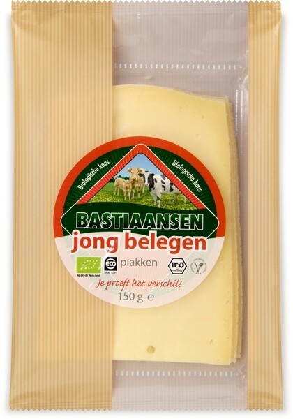 Kaas Bio jong belegen plakken 150 gram