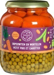 Doperwten en wortelen Bio 350 gram