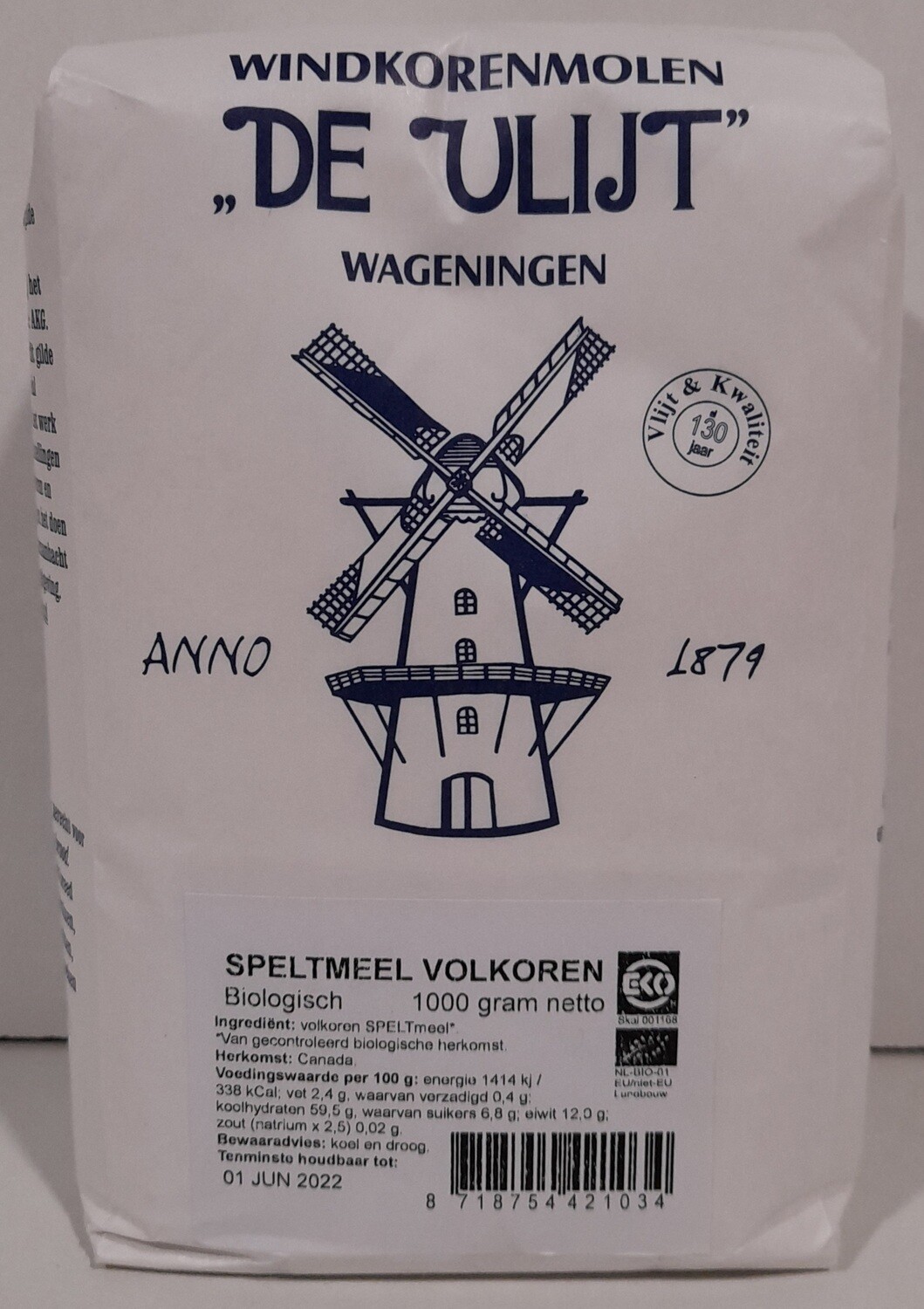 Speltmeel volkoren 1 kilo De Vlijt
