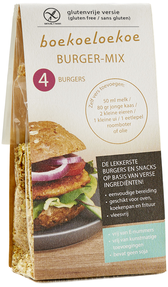 Boekoeloekoe mix 4 burgers (glutenvrij)