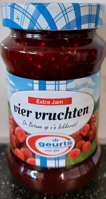 Vier vruchten jam Geurts 450 gram