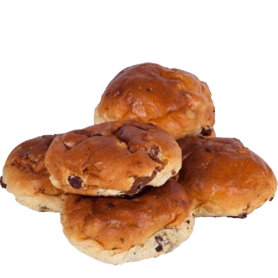 5 stuks rozijnenbolletjes Mekx Doorwerth (alleen dinsdag, vrijdag of zaterdag vers geleverd)