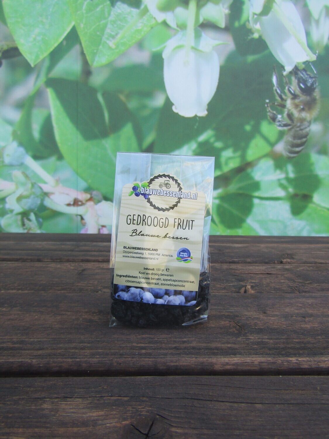 Gedroogde blauwe bessen 100 gram (blauwebessenland.nl)