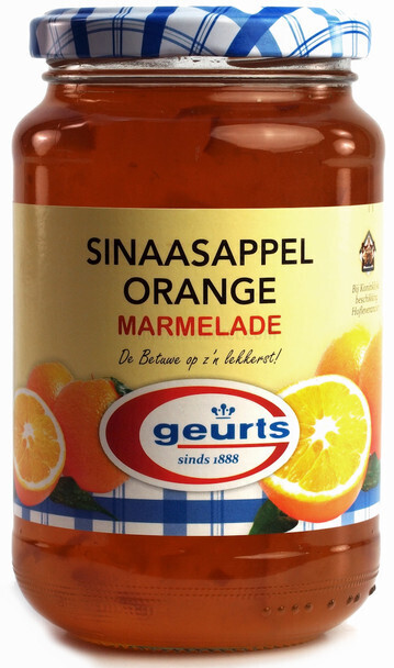 Sinaasappel marmelade 450 gram Geurts uit Dodewaard