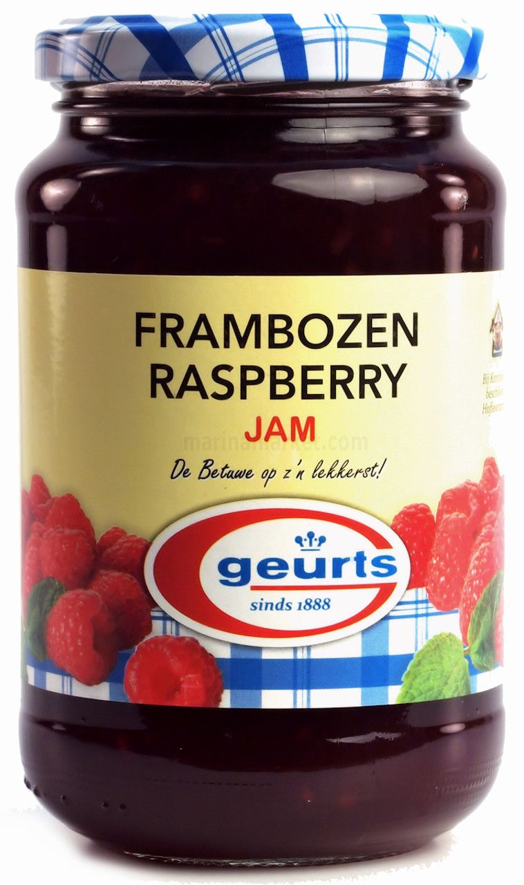Frambozen jam 450 gram Geurts uit Dodewaard
