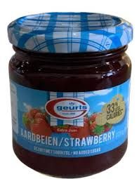 Aardbeien jam 225 gram (geen toegevoegde suiker) Geurts