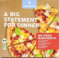 Bio grote pizza margherita followfood 440 gram