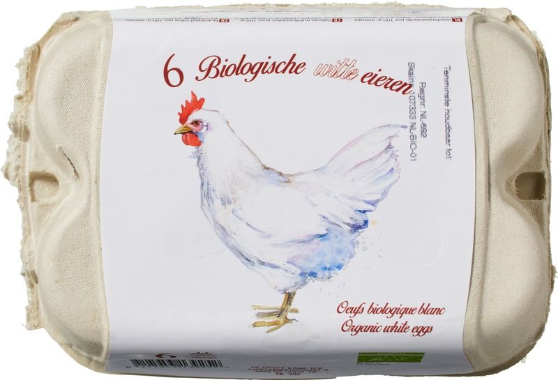 Bio witte eieren 6st