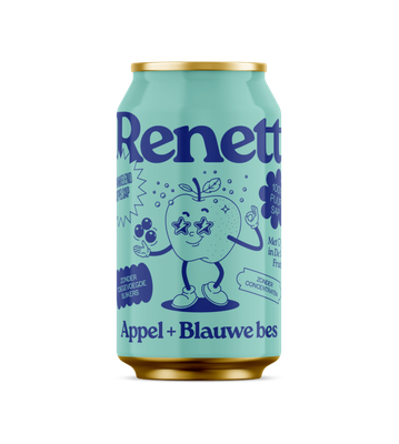 Renett appel+ blauwe bes per blik (inclusief statiegeld)