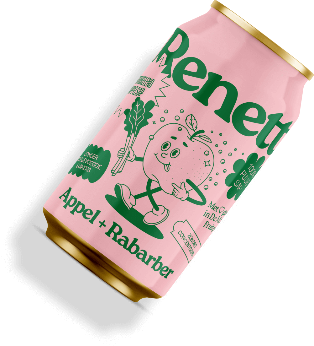 Renett appel+rabarber per blik (inclusief statiegeld)