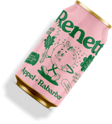 Renett appel+rabarber per blik (inclusief statiegeld)