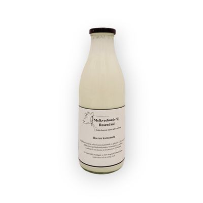 Boeren Karnemelk 1 liter (glas)(inclusief statiegeld € 1.00) Melkveehouderij Rosendaal uit Loerbeek