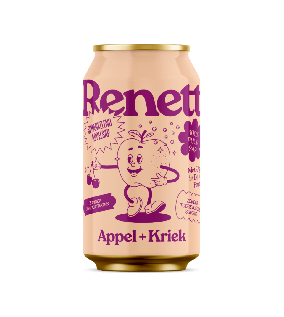 Renett appel+kriek per blik (inclusief statiegeld)