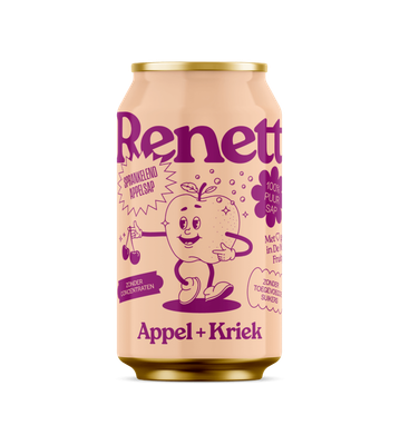 Renett appel+kriek per blik (inclusief statiegeld)