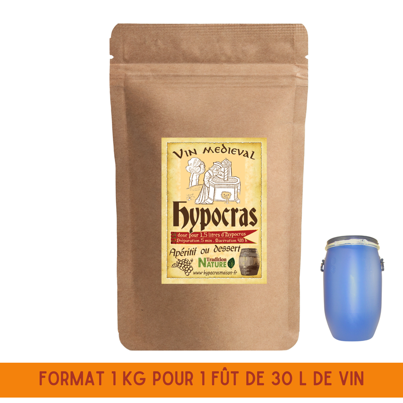 Hypocras 30 litres | Mélange d&#39;épices pour vin d&#39;hypocras 1 Kg
