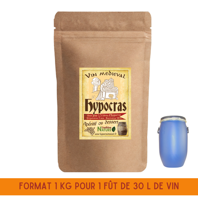 Hypocras 30 litres | Mélange d&#39;épices pour vin d&#39;hypocras 1 Kg