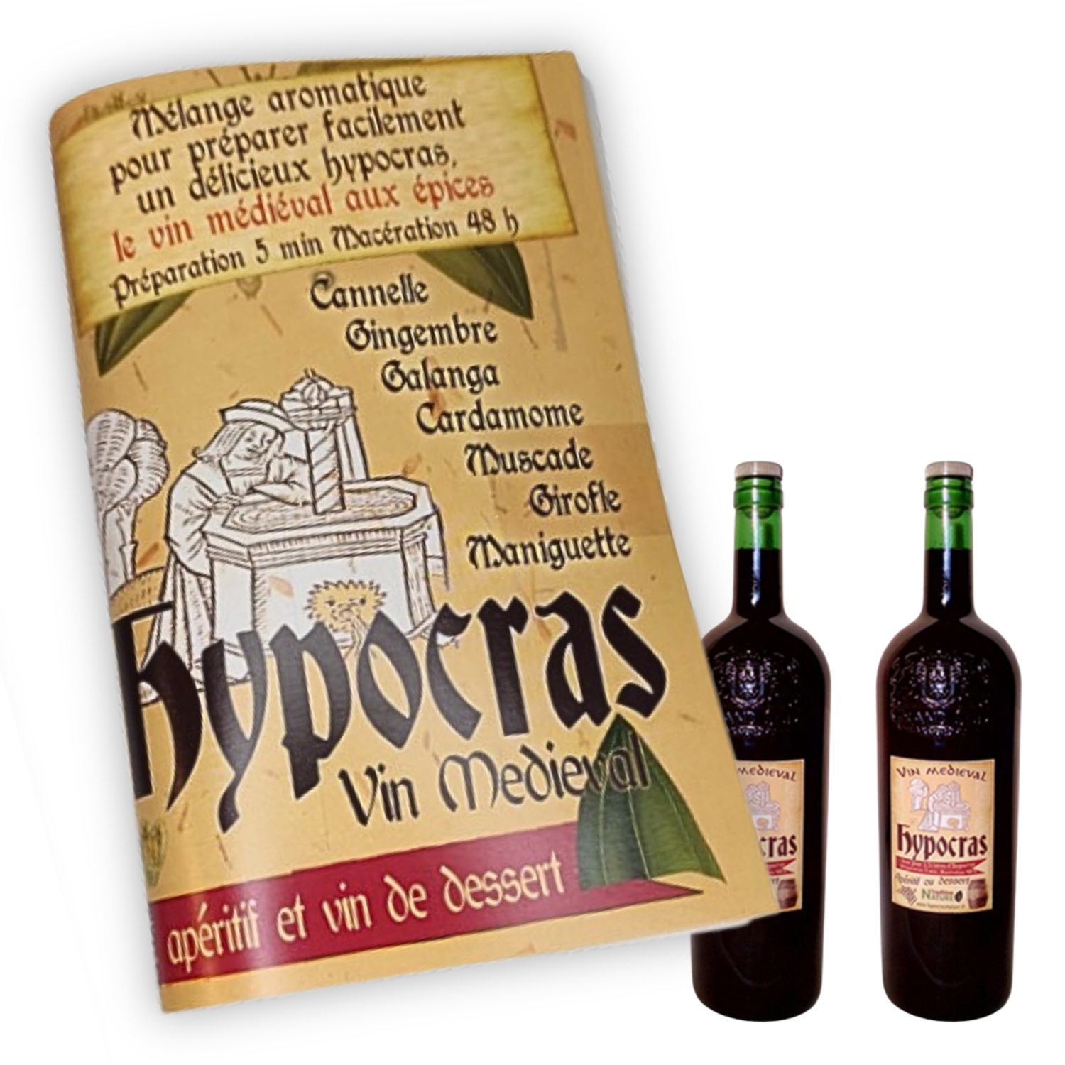 Hypocras Epices pour  2 bouteilles de vin - Par 10 sachets de 40 g