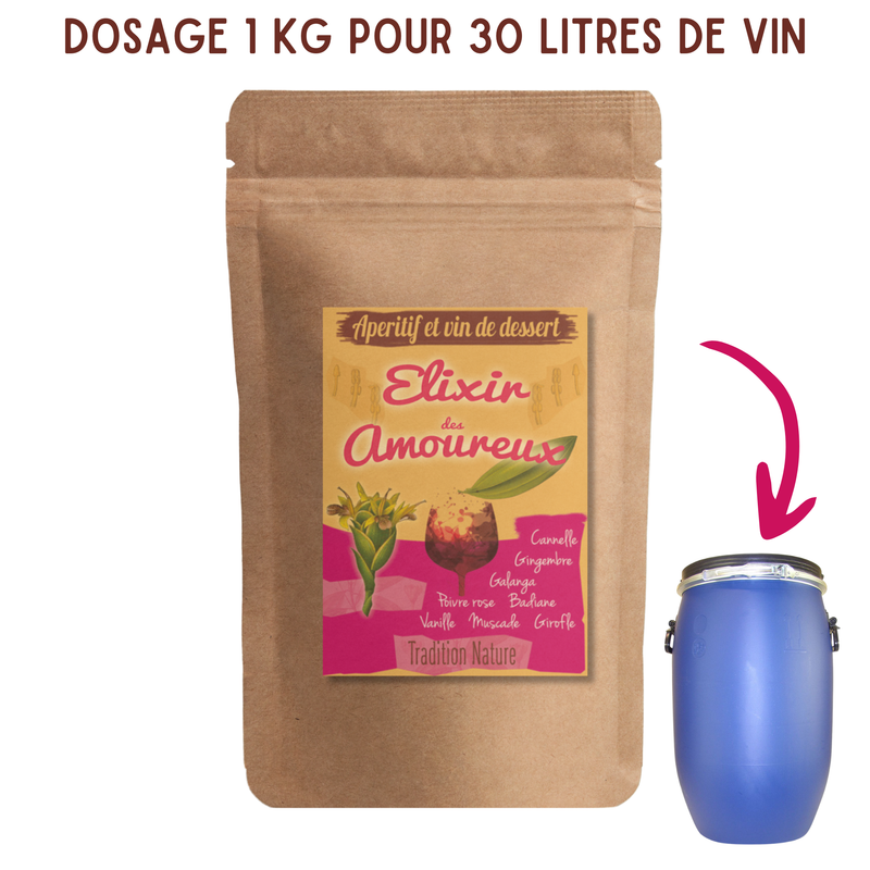 L&#39;Elixir des Amoureux | pour 30 litres - 1 Kg melange vin aperitif maison