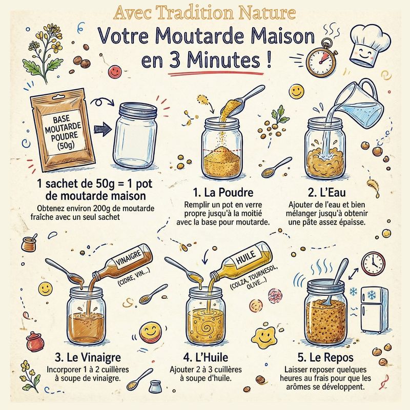 Moutarde douce artisanale au sésame 50 g - Lot de 12 | Cartonnette