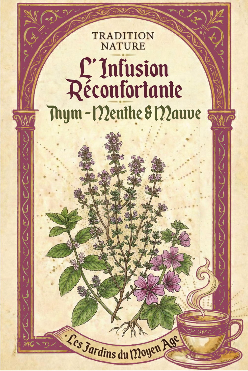 L’Infusion Réconfortante – Thym, Menthe &amp; Mauve 25 g | Lot de 12
