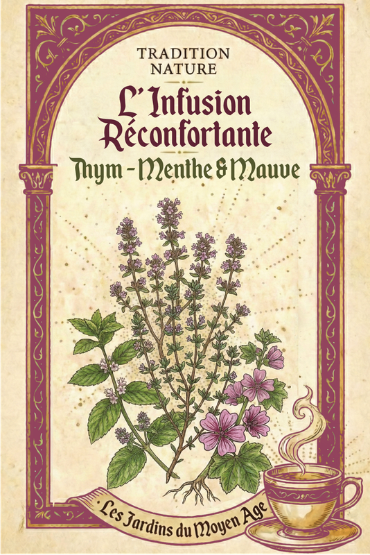 L’Infusion Réconfortante – Thym, Menthe &amp; Mauve 25 g | Lot de 12