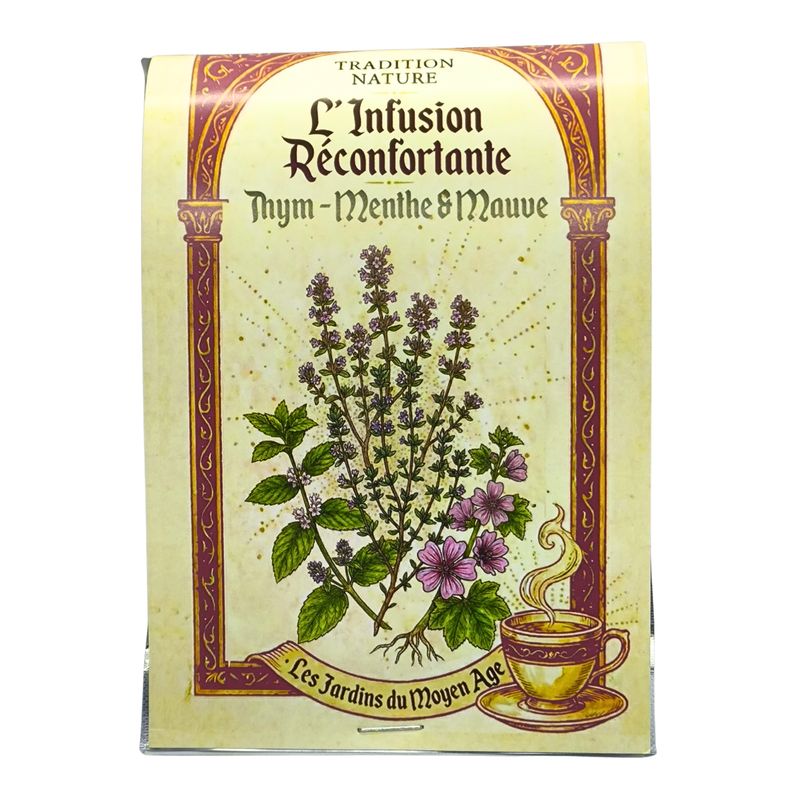 L’Infusion Réconfortante – Thym, Menthe &amp; Mauve 25 g | Lot de 12