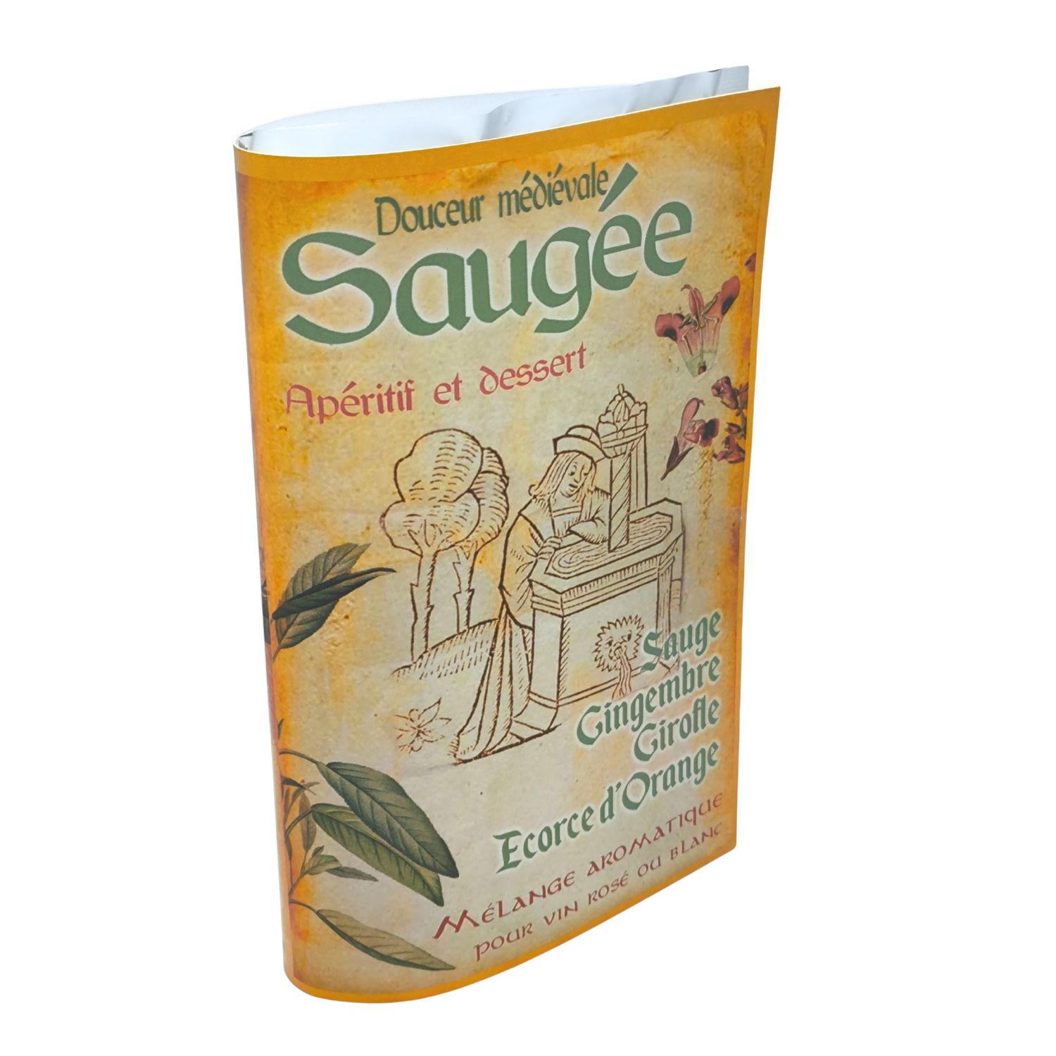 Saugée douceur médiévale | sachet pour 1 bouteille de vin de sauge Lot de 12