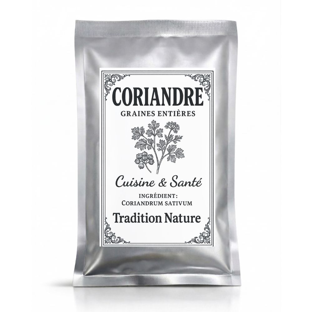 Coriandre graines entières 35g — Recharge sachet argenté