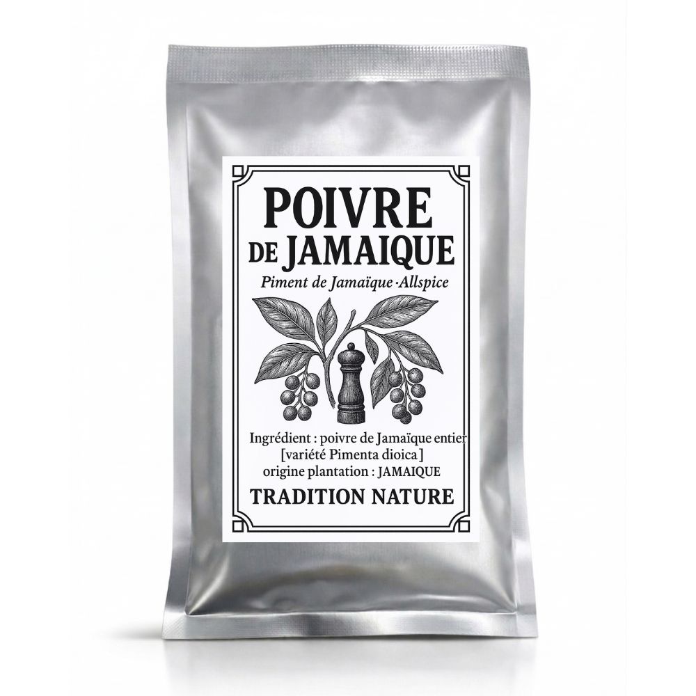 Poivre de la Jamaïque entier 35g — Recharge sachet argenté