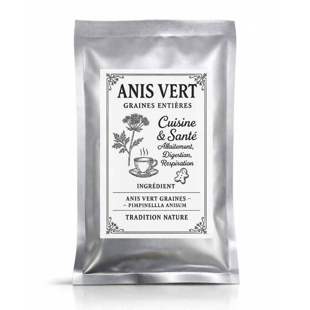 Anis vert graines 40g — Recharge sachet argenté