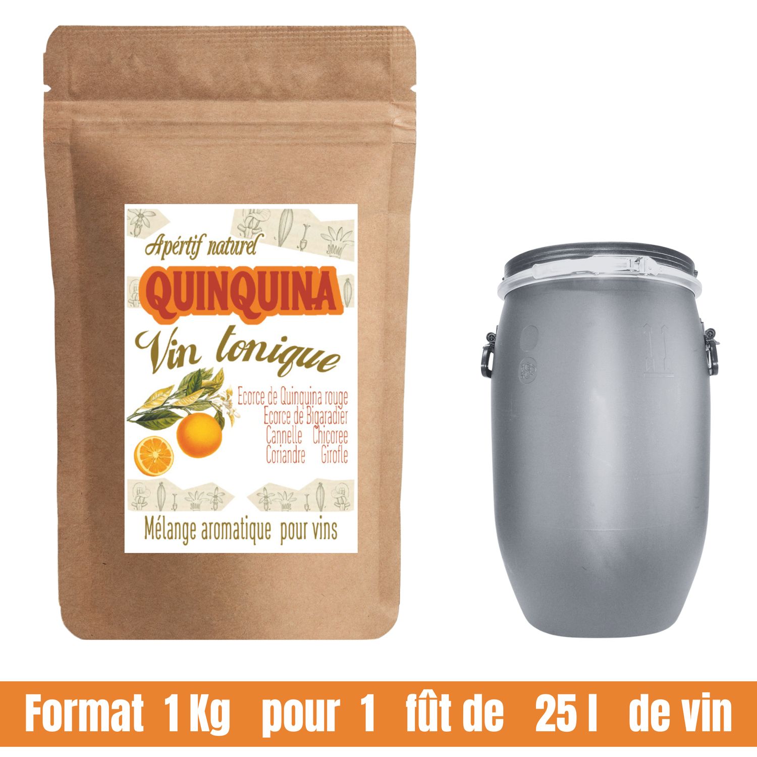 Quinquina 1Kg | Mélange plantes &amp; épices pour vin au quinquina